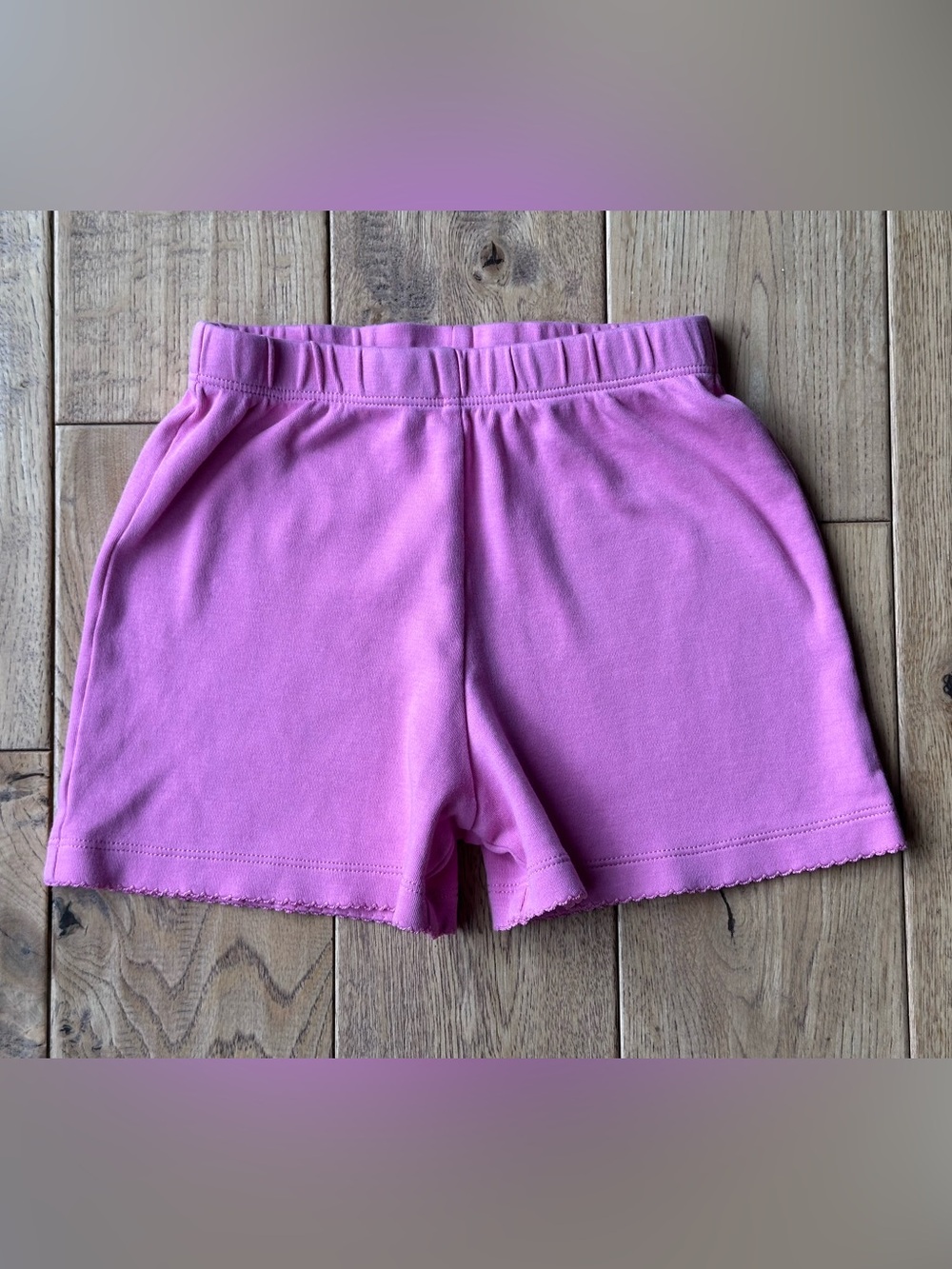 Luigi Kids Pink Cotton Pull-On Shorts with Scallop Trim size 6